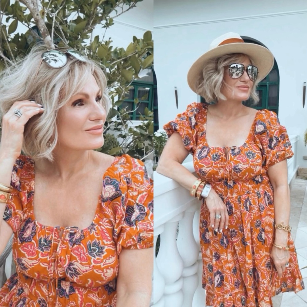 NWT $218 Cleobella Tropique Kalena Mini Scoop Neck Floral Dress w/ Pockets S